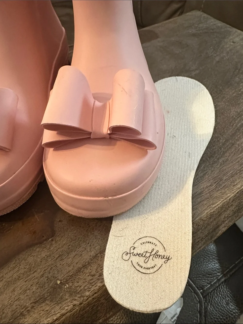 SweetHoney Pink Kids Rain Boots with Front Bow